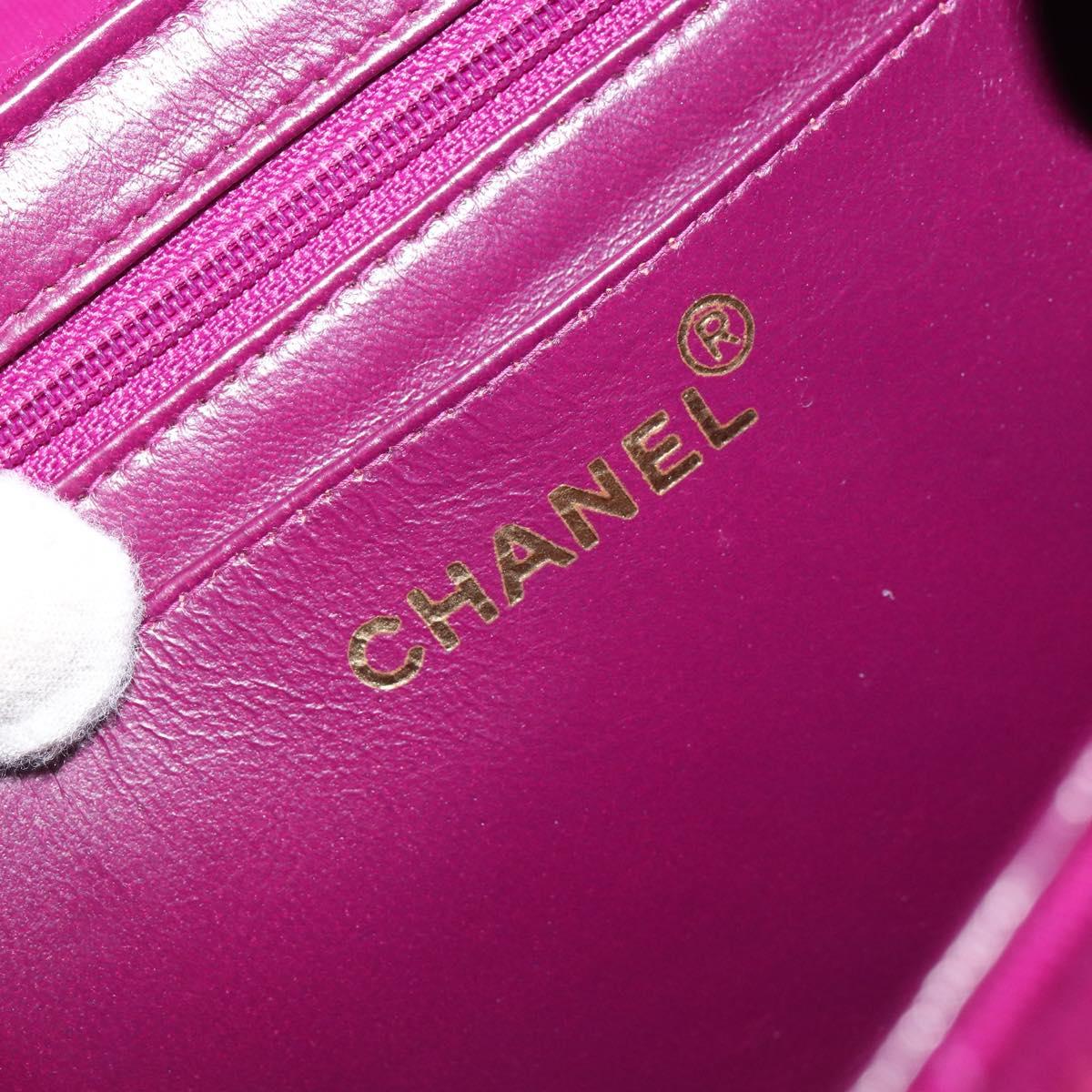 CHANEL 2.55 Matelasse Hand Bag Cotton Purple Gold CC Auth yk19598