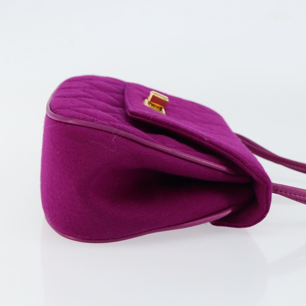 CHANEL 2.55 Matelasse Hand Bag Cotton Purple Gold CC Auth yk19598