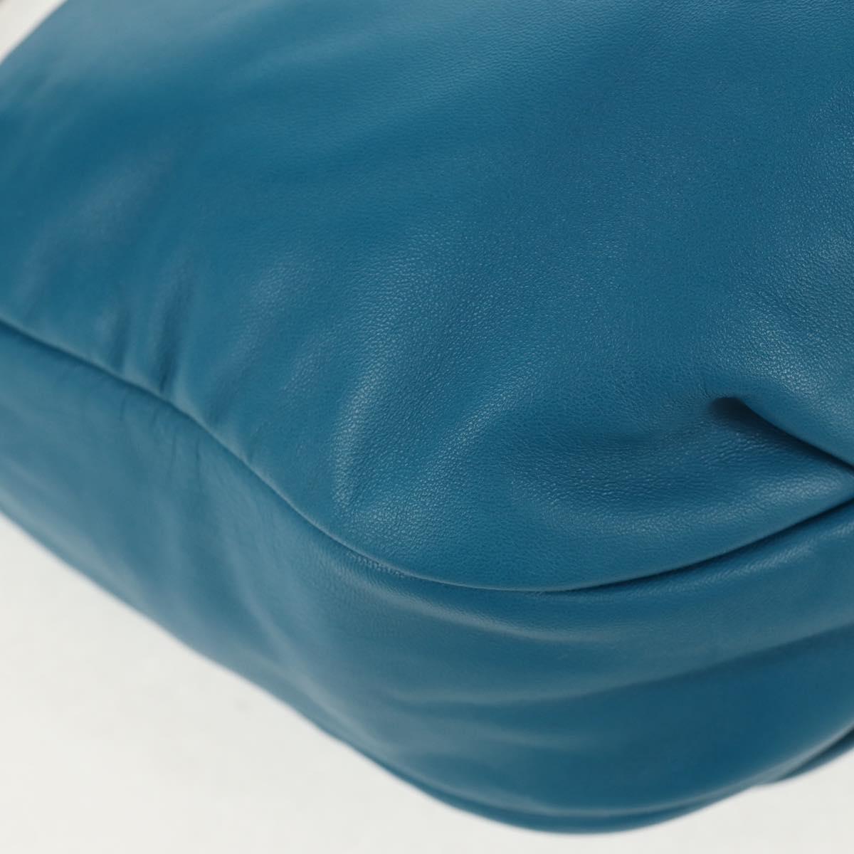 LOEWE Anagram Shoulder Bag Leather Blue Auth yk19601V