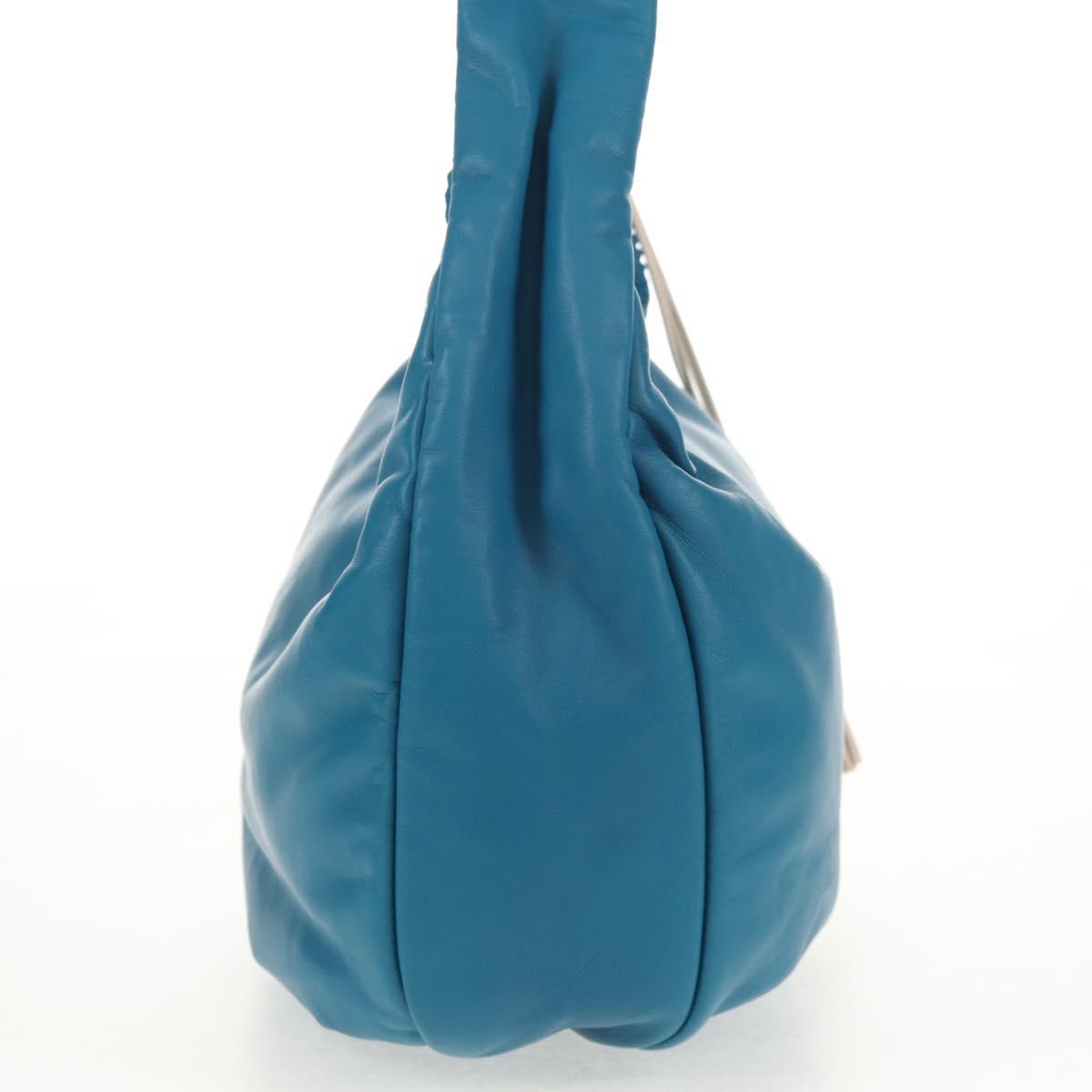 LOEWE Anagram Shoulder Bag Leather Blue Auth yk19601V