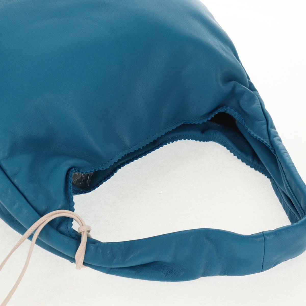 LOEWE Anagram Shoulder Bag Leather Blue Auth yk19601V