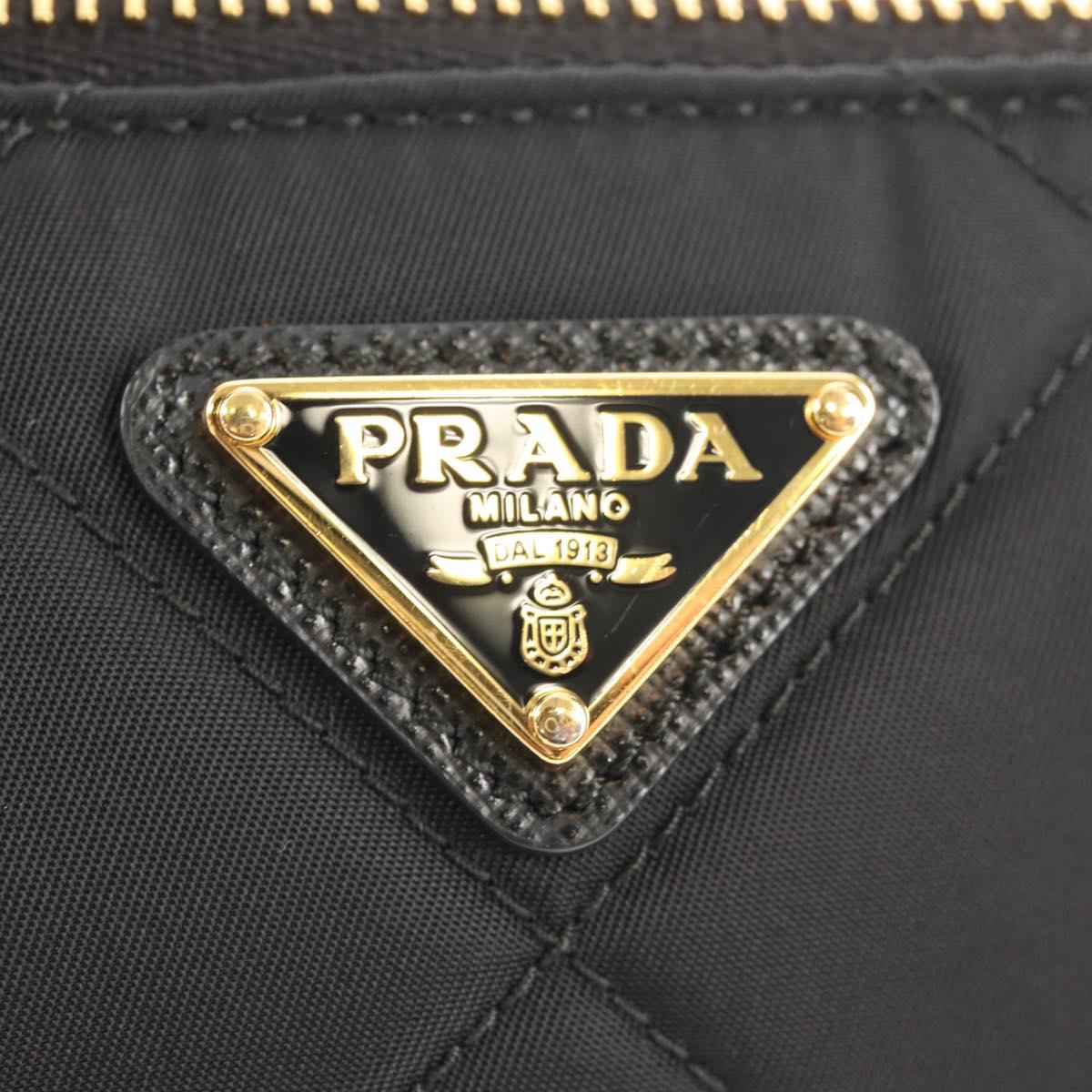 PRADA Test Input Accessory Pouch Nylon Black Gold Auth yk19602V