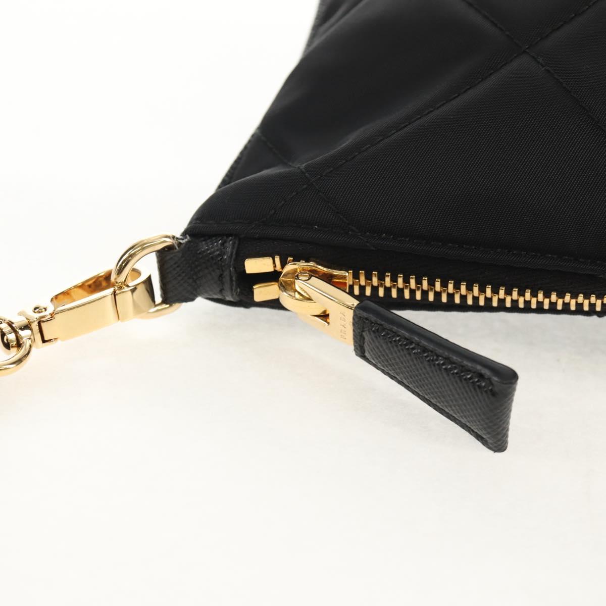PRADA Test Input Accessory Pouch Nylon Black Gold Auth yk19602V
