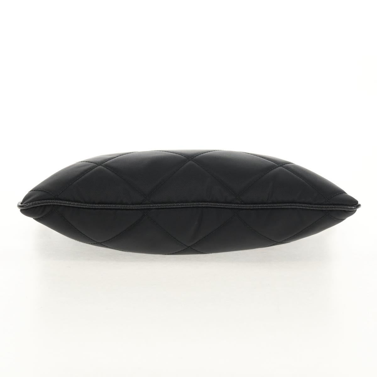 PRADA Test Input Accessory Pouch Nylon Black Gold Auth yk19602V