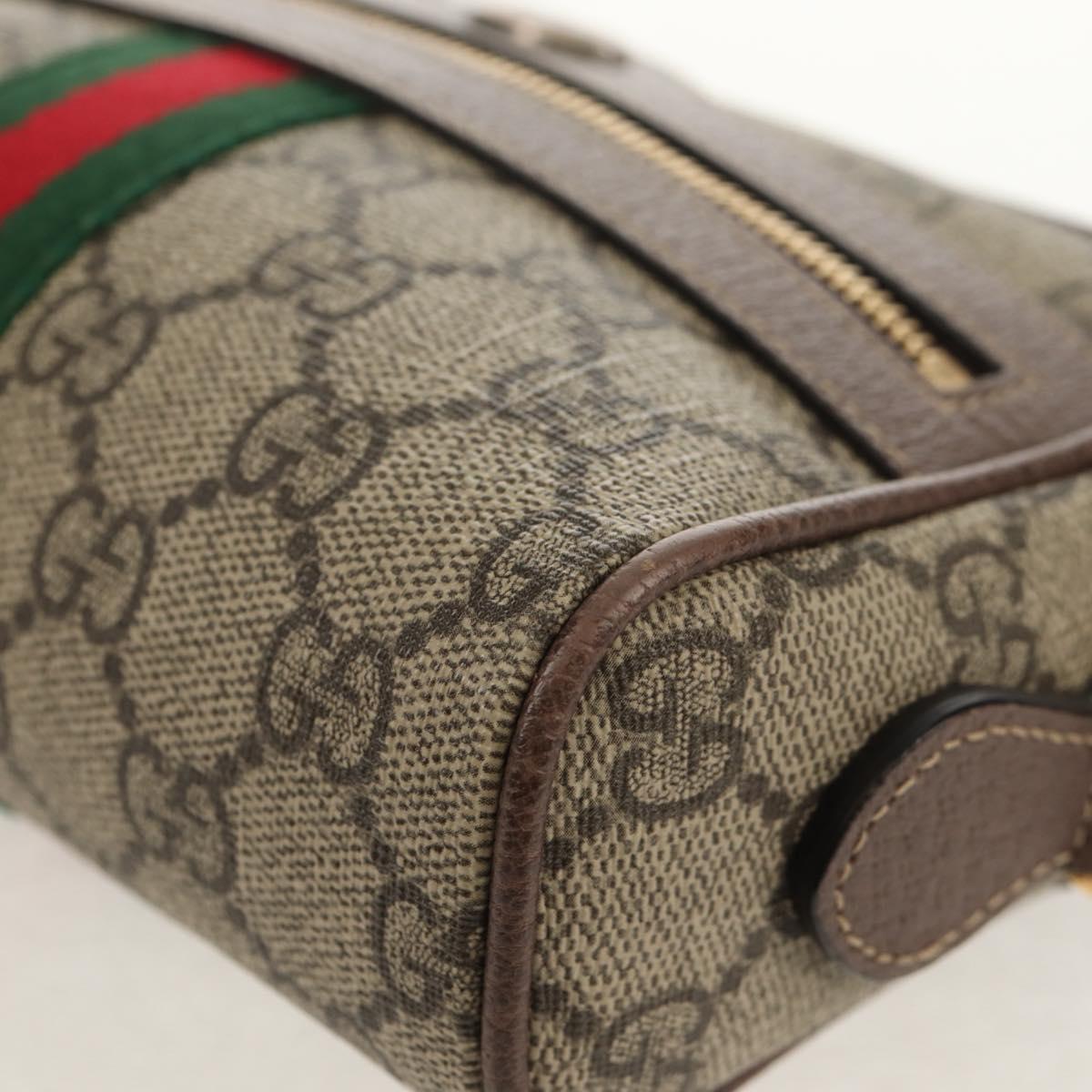GUCCI Ophidia GG Supreme Web Sherry Line Bag PVC Beige 517350 Auth yk19604M