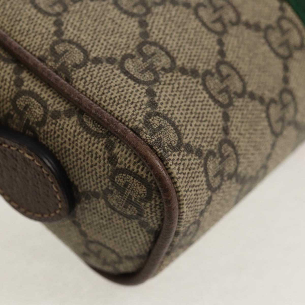 GUCCI Ophidia GG Supreme Web Sherry Line Bag PVC Beige 517350 Auth yk19604M