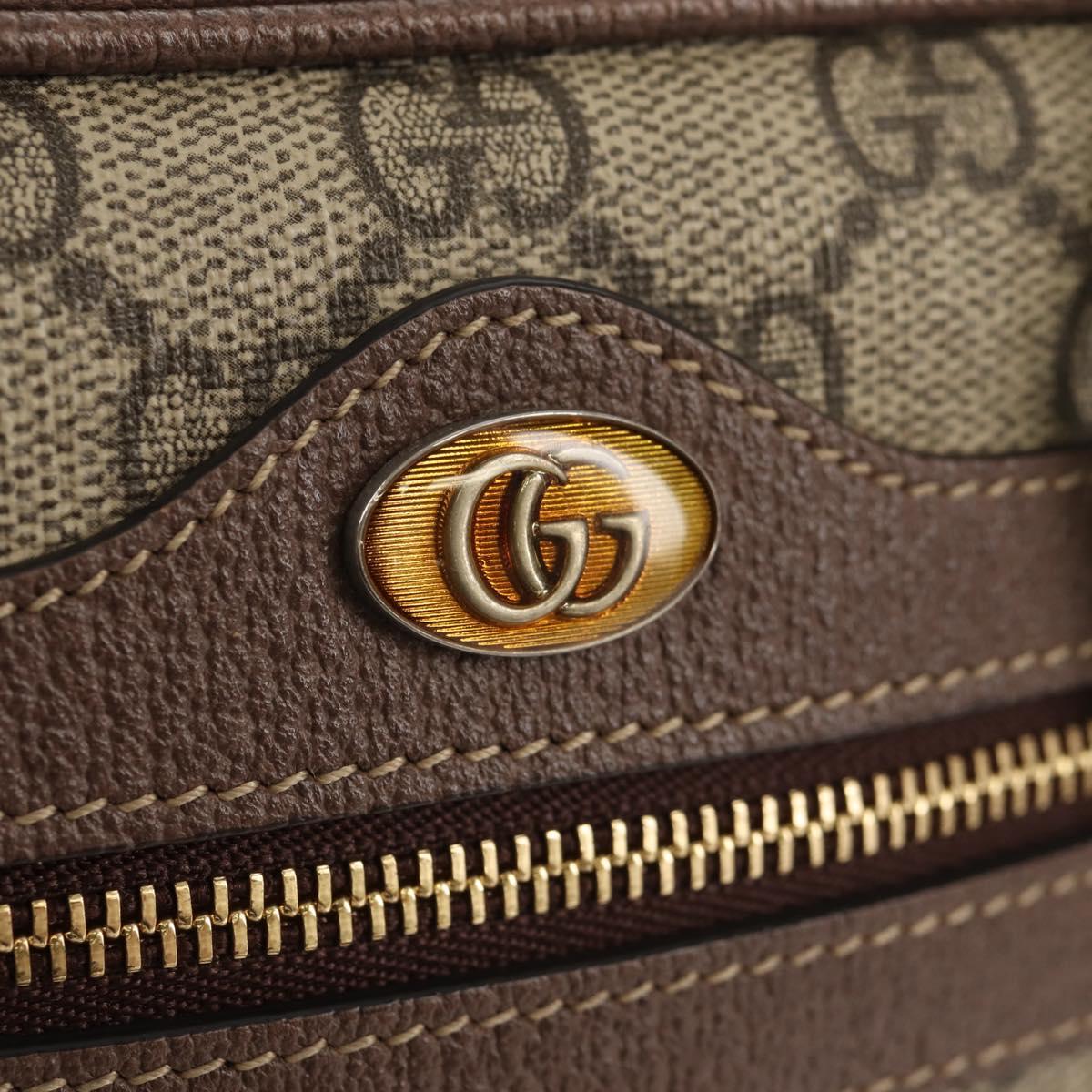 GUCCI Ophidia GG Supreme Web Sherry Line Bag PVC Beige 517350 Auth yk19604M