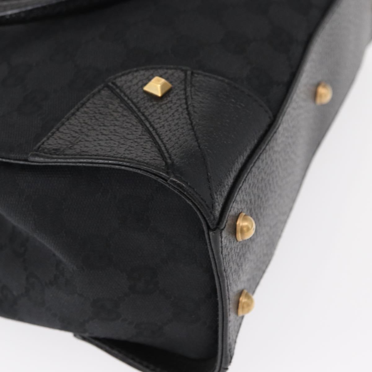 GUCCI GG Canvas Hand Bag Black 123439 Auth yk19605