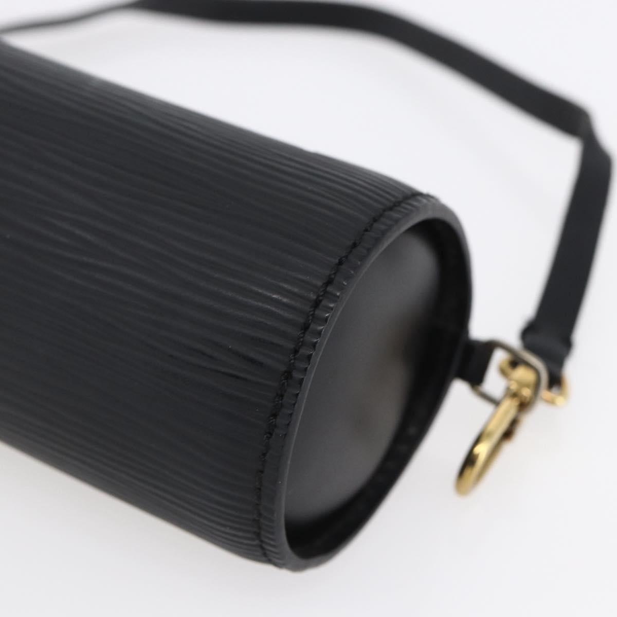 LOUIS VUITTON Epi Soufflot Pouch Black LV Auth yk19611