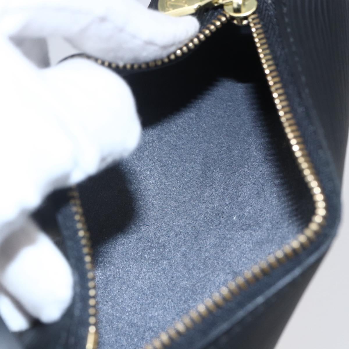 LOUIS VUITTON Epi Soufflot Pouch Black LV Auth yk19611