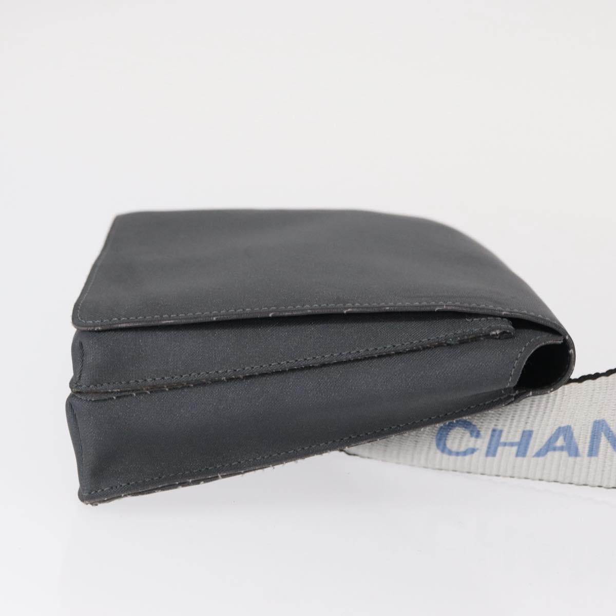 CHANEL Sports Line Waist bag Nylon Gray Silver CC Auth yk19613