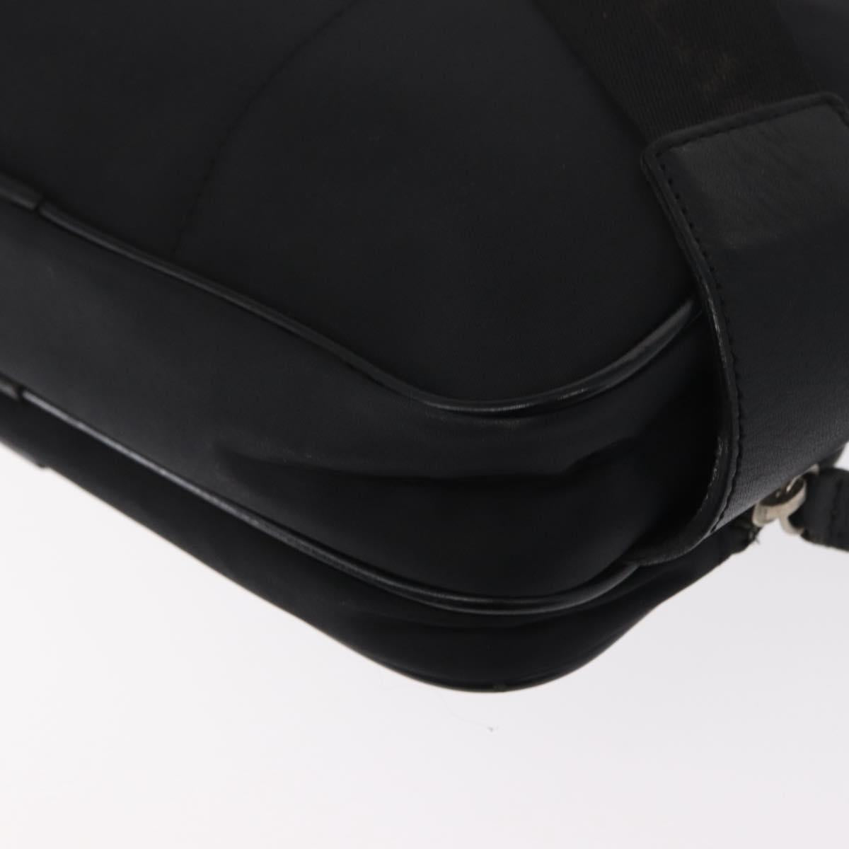 BURBERRY Nova Check Black label Waist bag Nylon Black Silver Auth yk19615