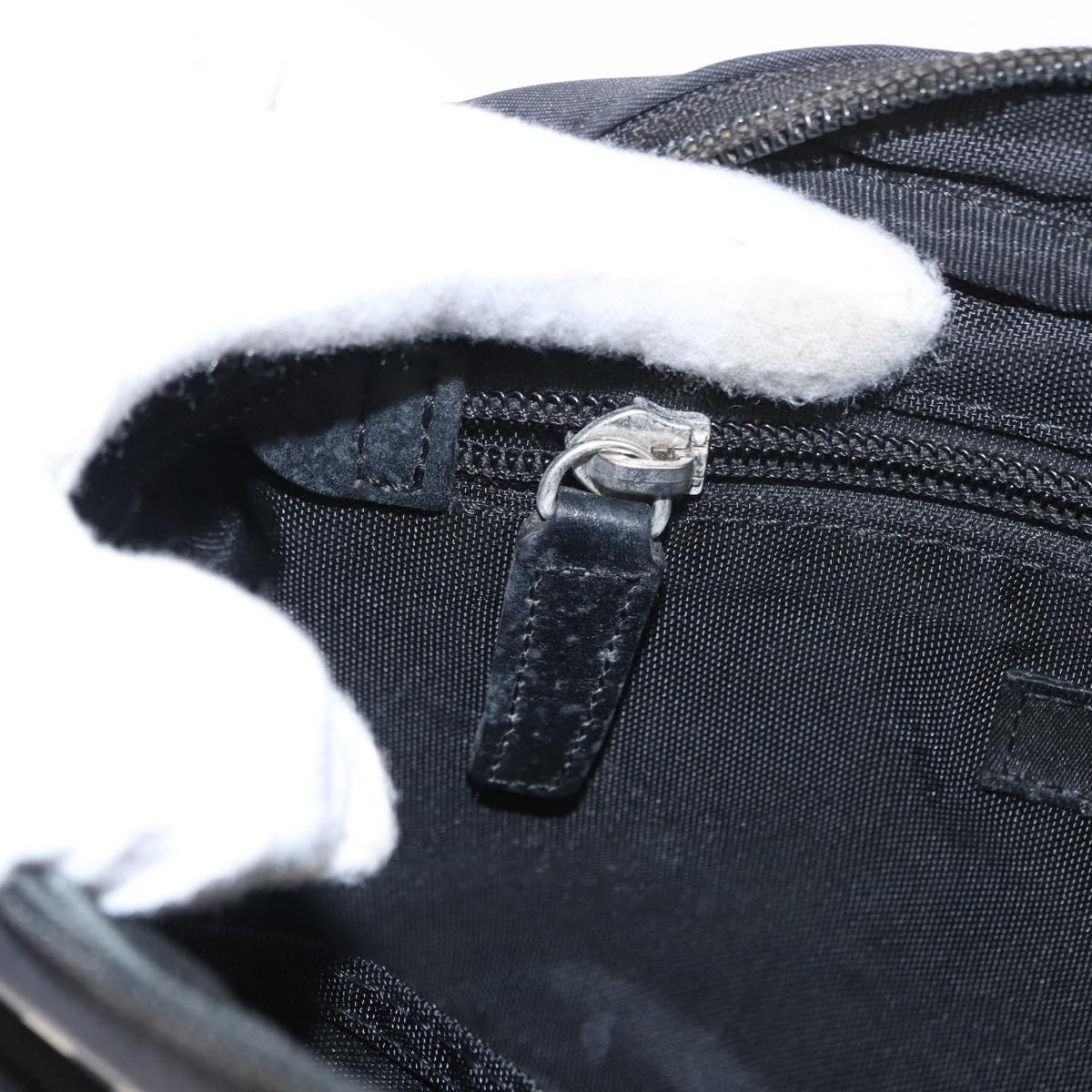 BURBERRY Nova Check Black label Waist bag Nylon Black Silver Auth yk19615