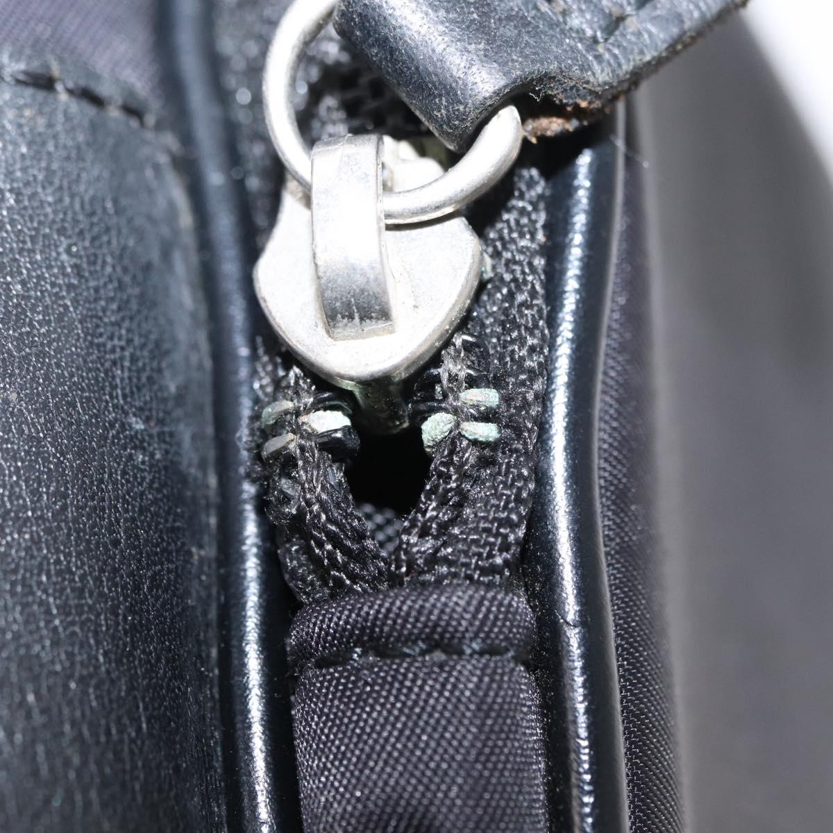 BURBERRY Nova Check Black label Waist bag Nylon Black Silver Auth yk19615