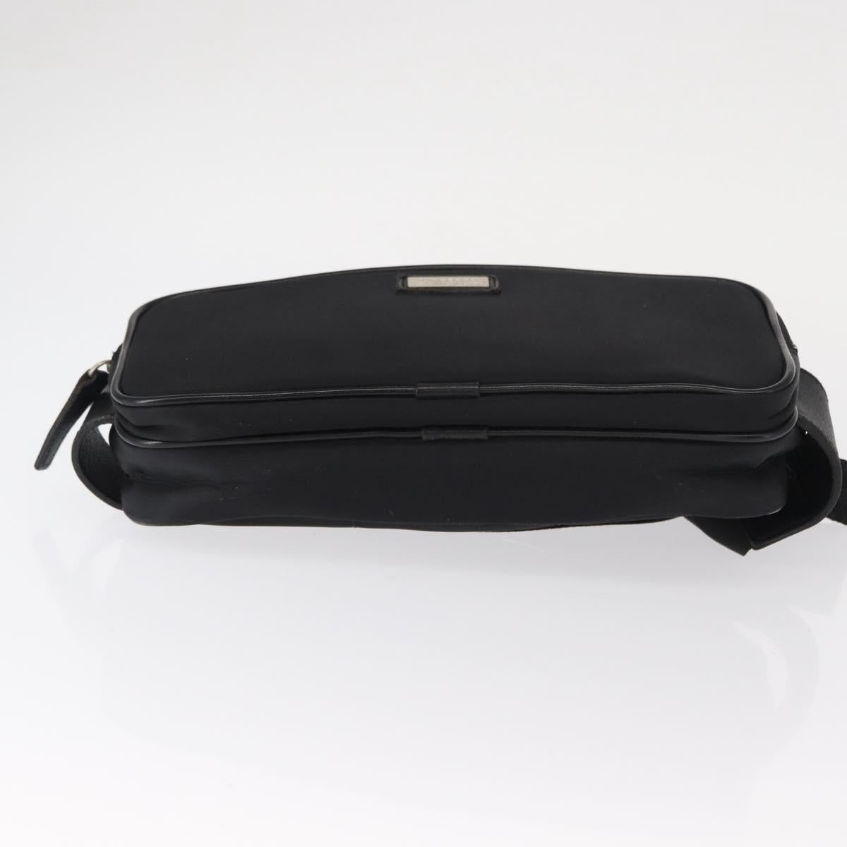 BURBERRY Nova Check Black label Waist bag Nylon Black Silver Auth yk19615