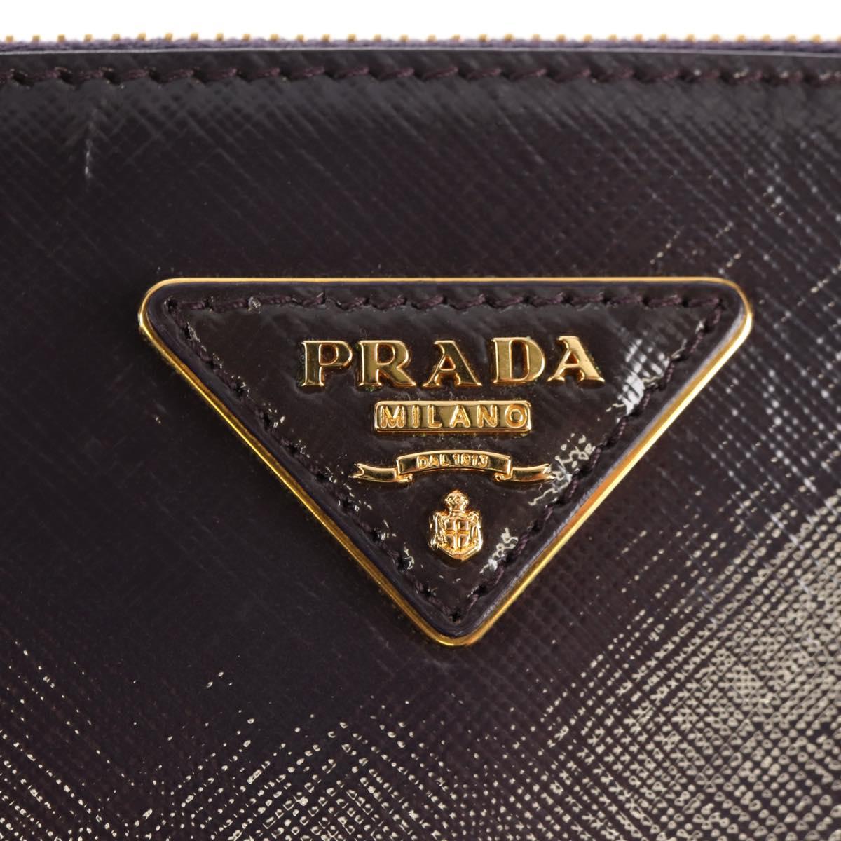 PRADA Galleria Hand Bag Safiano leather 2way Purple Gold BN2316 Auth yk19618V