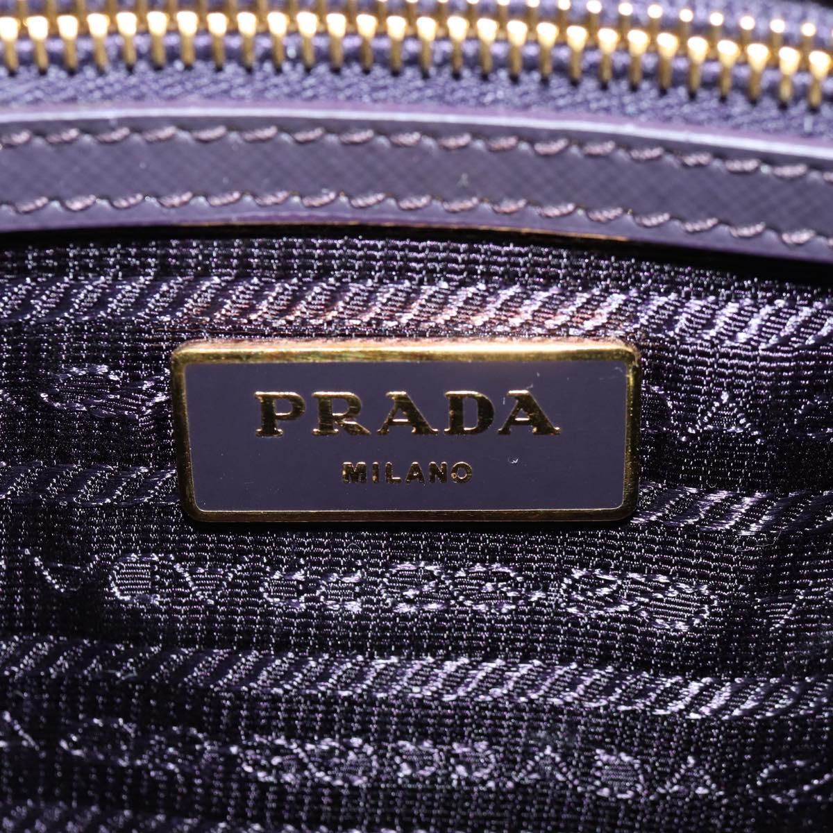 PRADA Galleria Hand Bag Safiano leather 2way Purple Gold BN2316 Auth yk19618V
