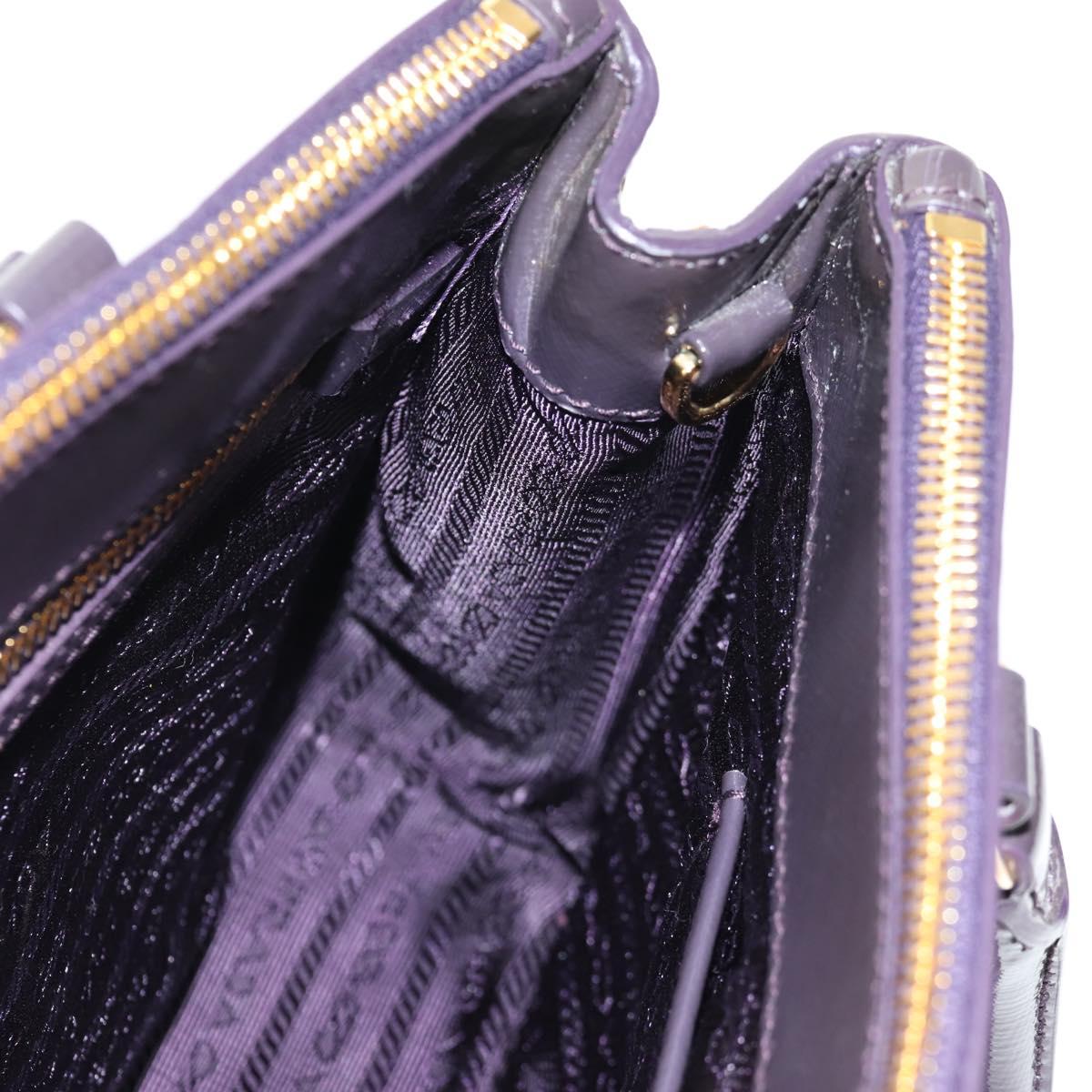 PRADA Galleria Hand Bag Safiano leather 2way Purple Gold BN2316 Auth yk19618V
