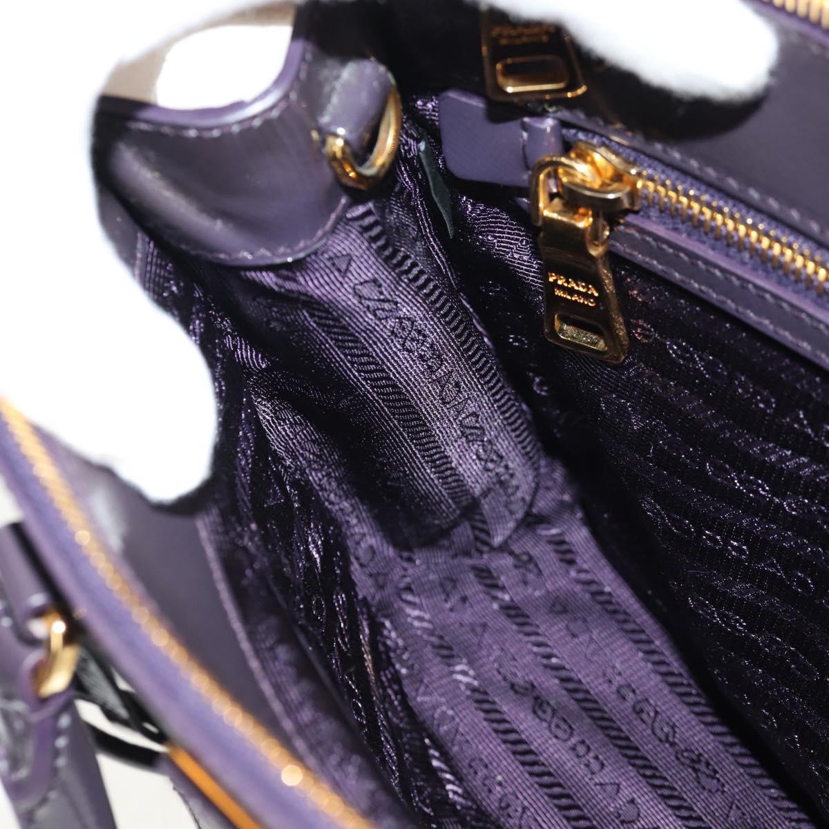 PRADA Galleria Hand Bag Safiano leather 2way Purple Gold BN2316 Auth yk19618V
