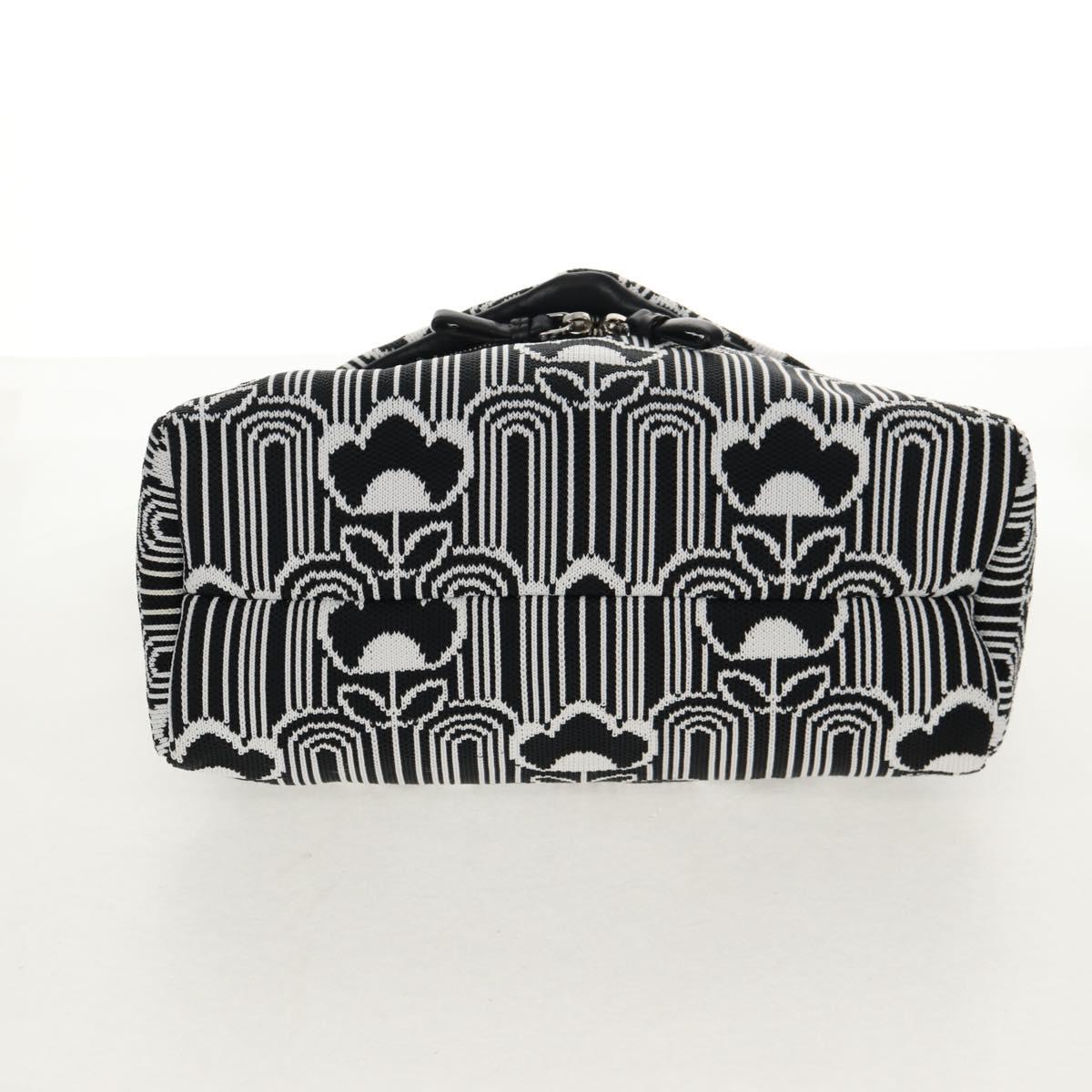 PRADA Signeau Shoulder Bag Canvas Black Silver 1BC165 Auth yk19619M