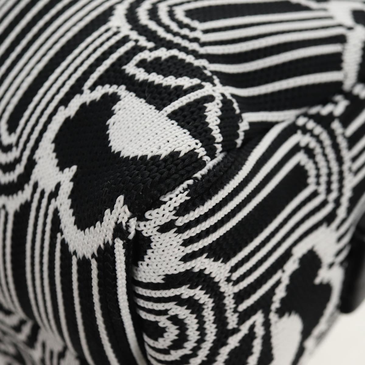 PRADA Signeau Shoulder Bag Canvas Black Silver 1BC165 Auth yk19619M