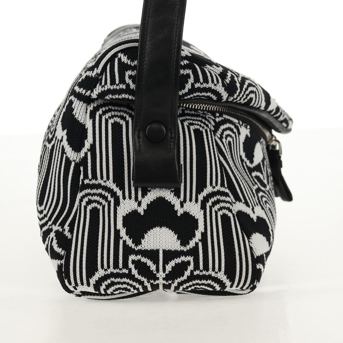 PRADA Signeau Shoulder Bag Canvas Black Silver 1BC165 Auth yk19619M