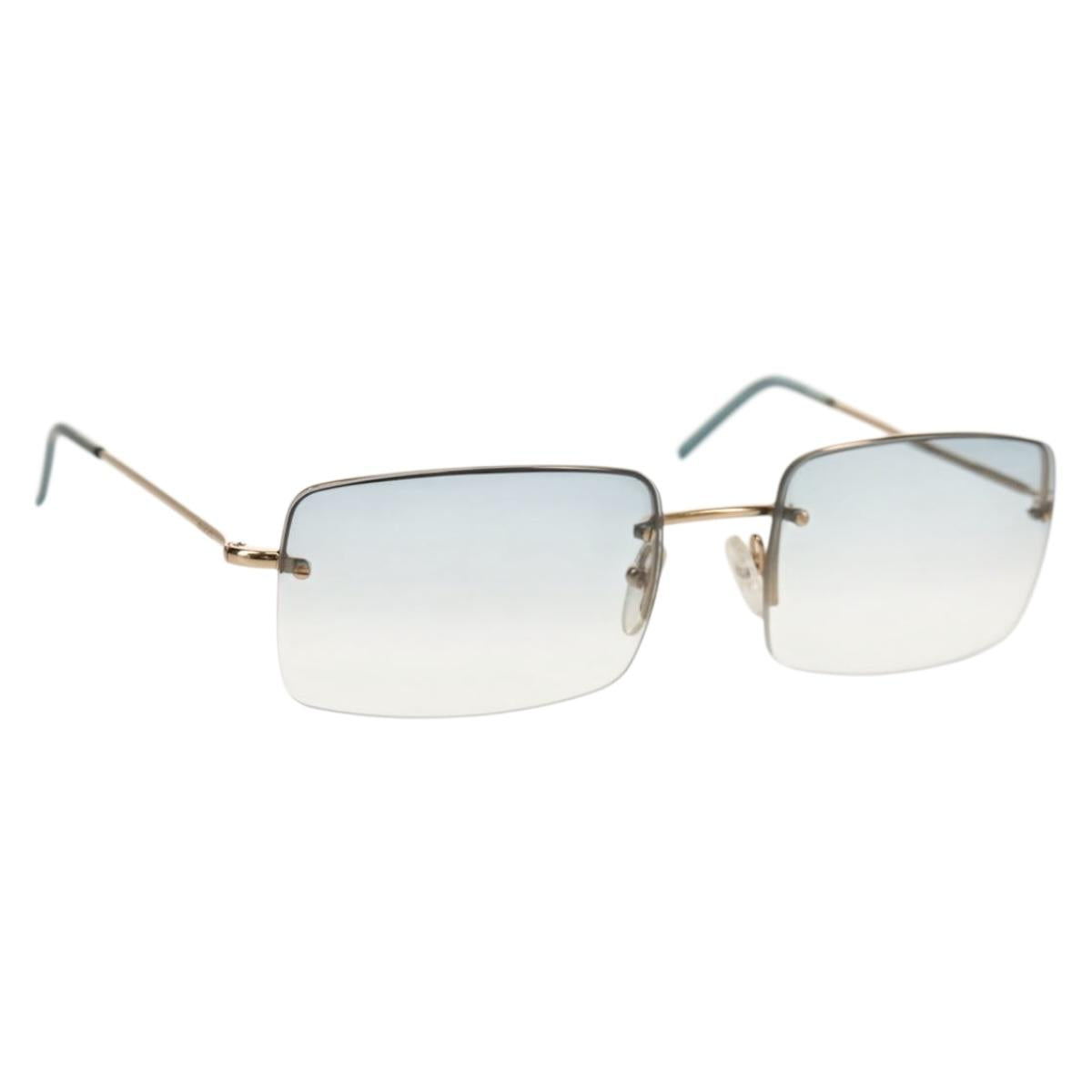 GUCCI Sunglasses metal Blue Auth yk19621V