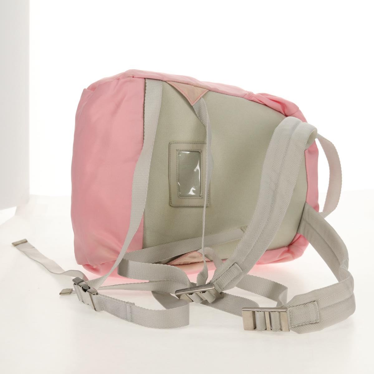 PRADA Backpack Nylon Pink Silver Auth yk19623V