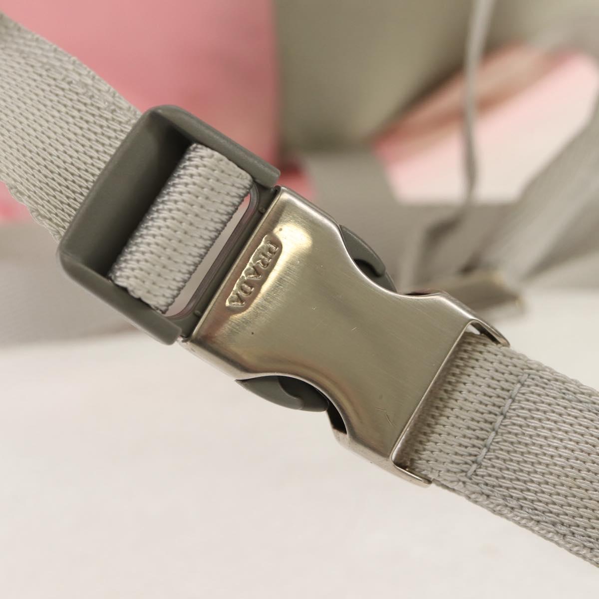 PRADA Backpack Nylon Pink Silver Auth yk19623V