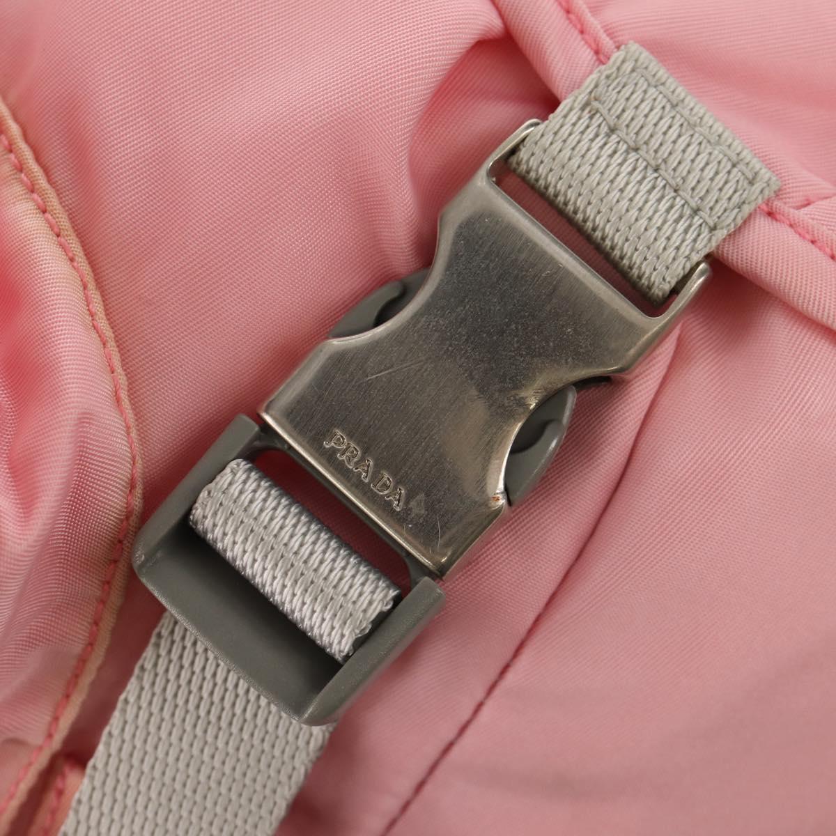 PRADA Backpack Nylon Pink Silver Auth yk19623V
