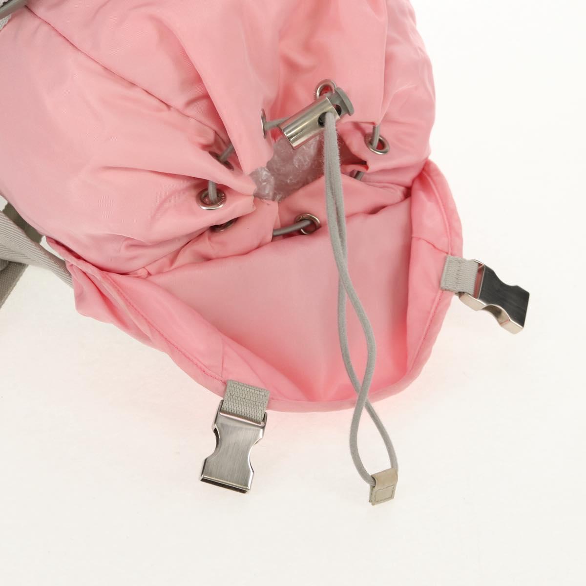 PRADA Backpack Nylon Pink Silver Auth yk19623V