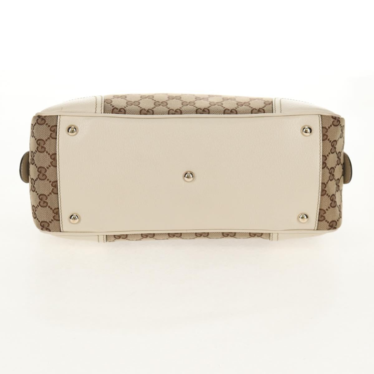 GUCCI Pretty GG Canvas Web Sherry Line Hand Bag Beige Gold 161720 Auth yk19624V