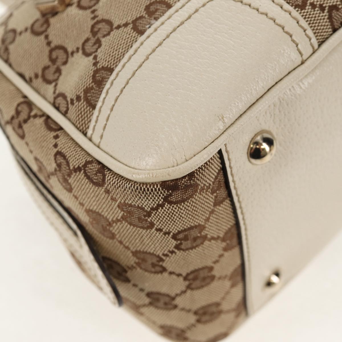 GUCCI Pretty GG Canvas Web Sherry Line Hand Bag Beige Gold 161720 Auth yk19624V