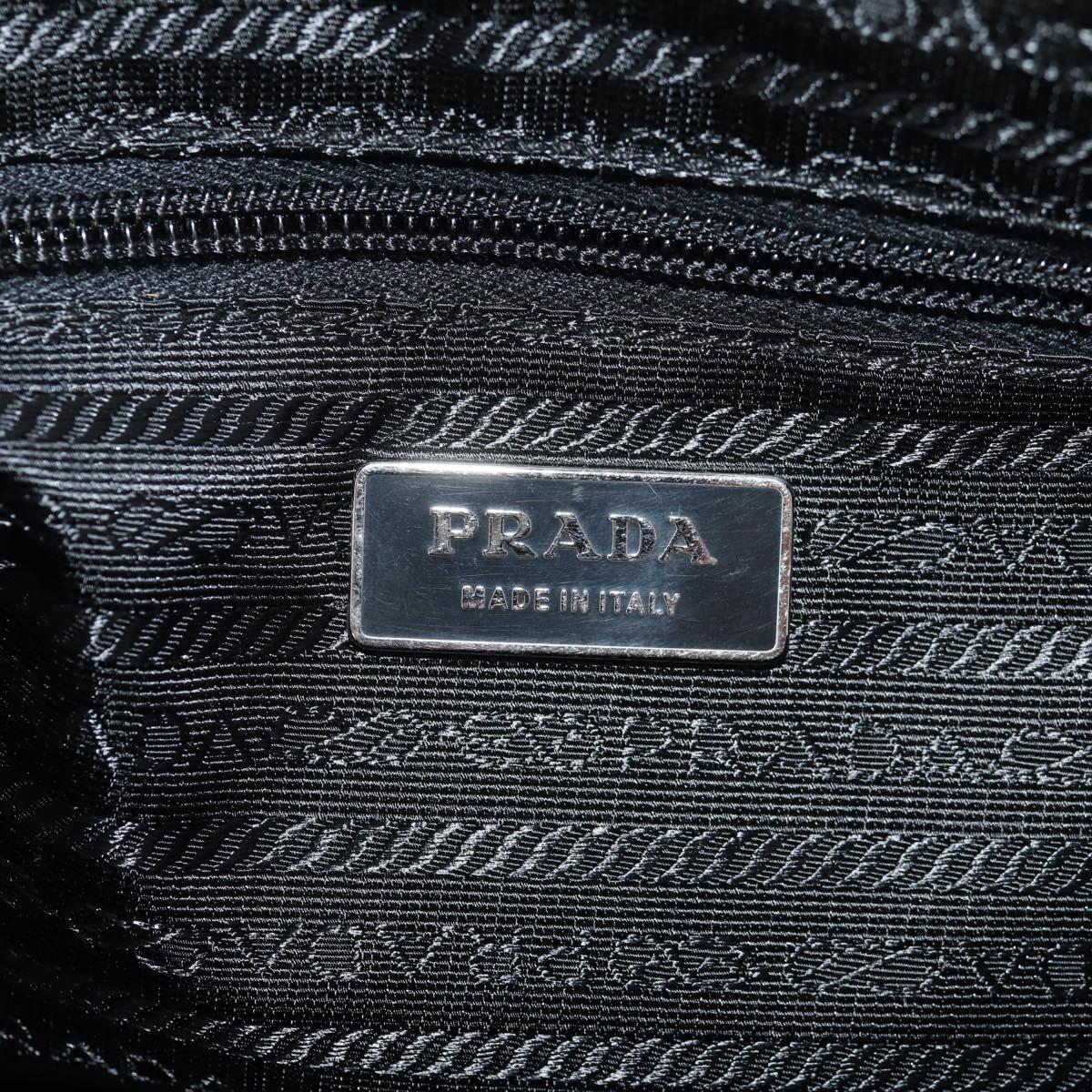 PRADA Shoulder Bag Nylon Black Silver Auth yk19625V