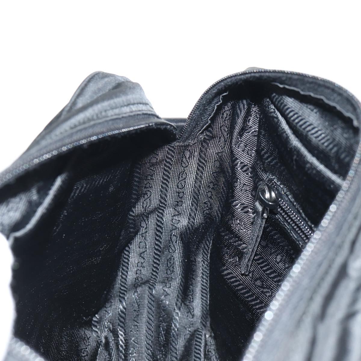 PRADA Shoulder Bag Nylon Black Silver Auth yk19625V