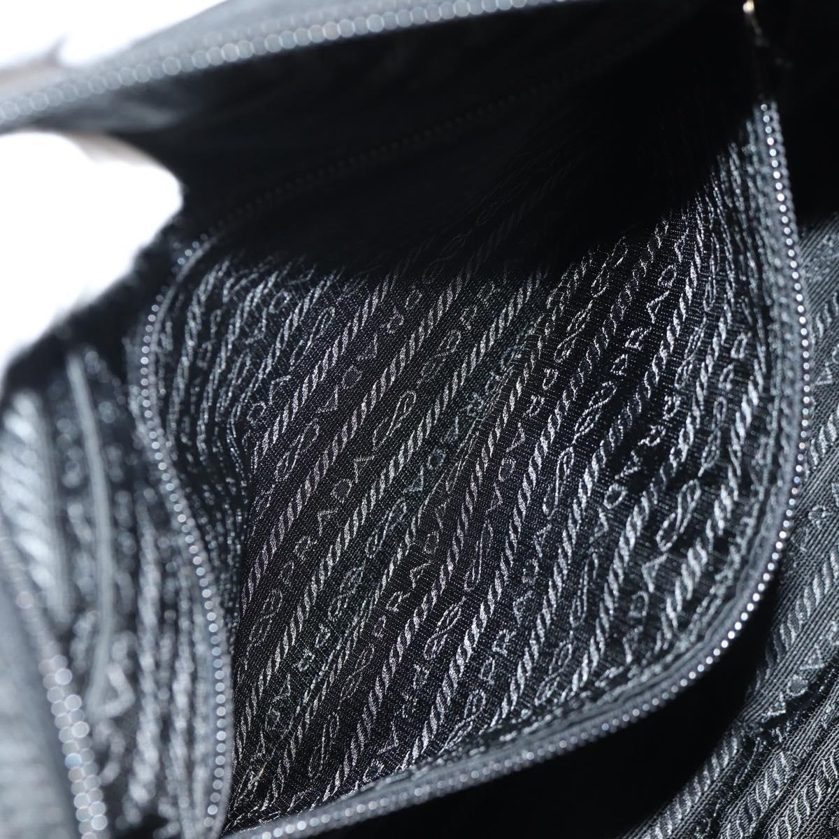 PRADA Shoulder Bag Nylon Black Silver Auth yk19625V
