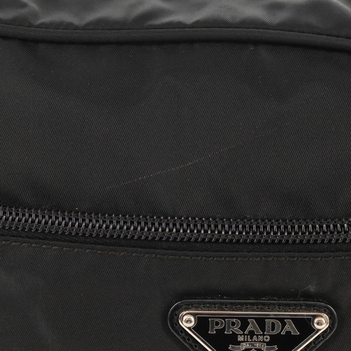PRADA Shoulder Bag Nylon Black Silver Auth yk19625V