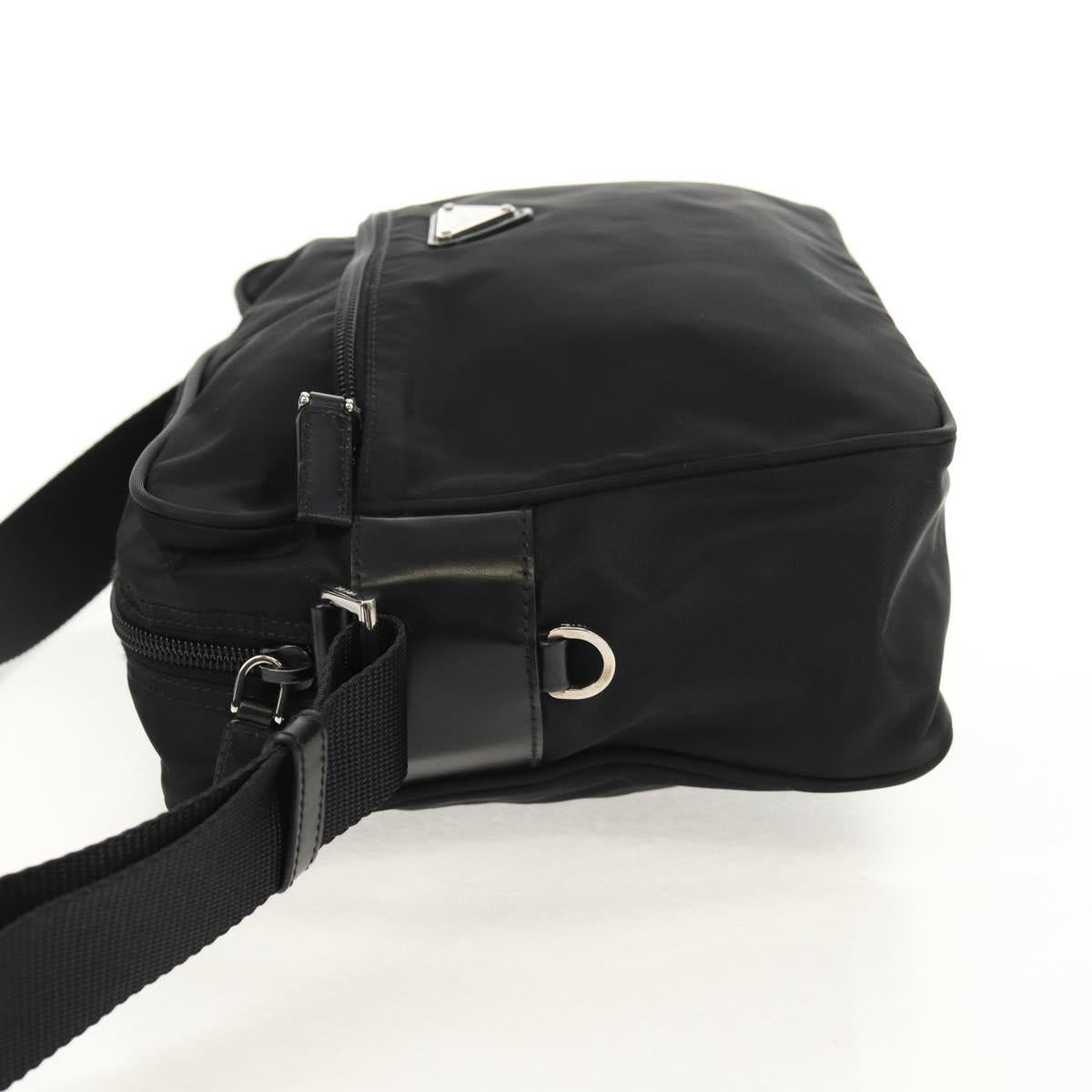 PRADA Shoulder Bag Nylon Black Silver Auth yk19625V