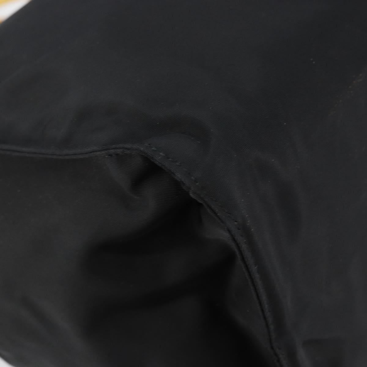 PRADA Hand Bag Nylon Black Gold Auth yk19626