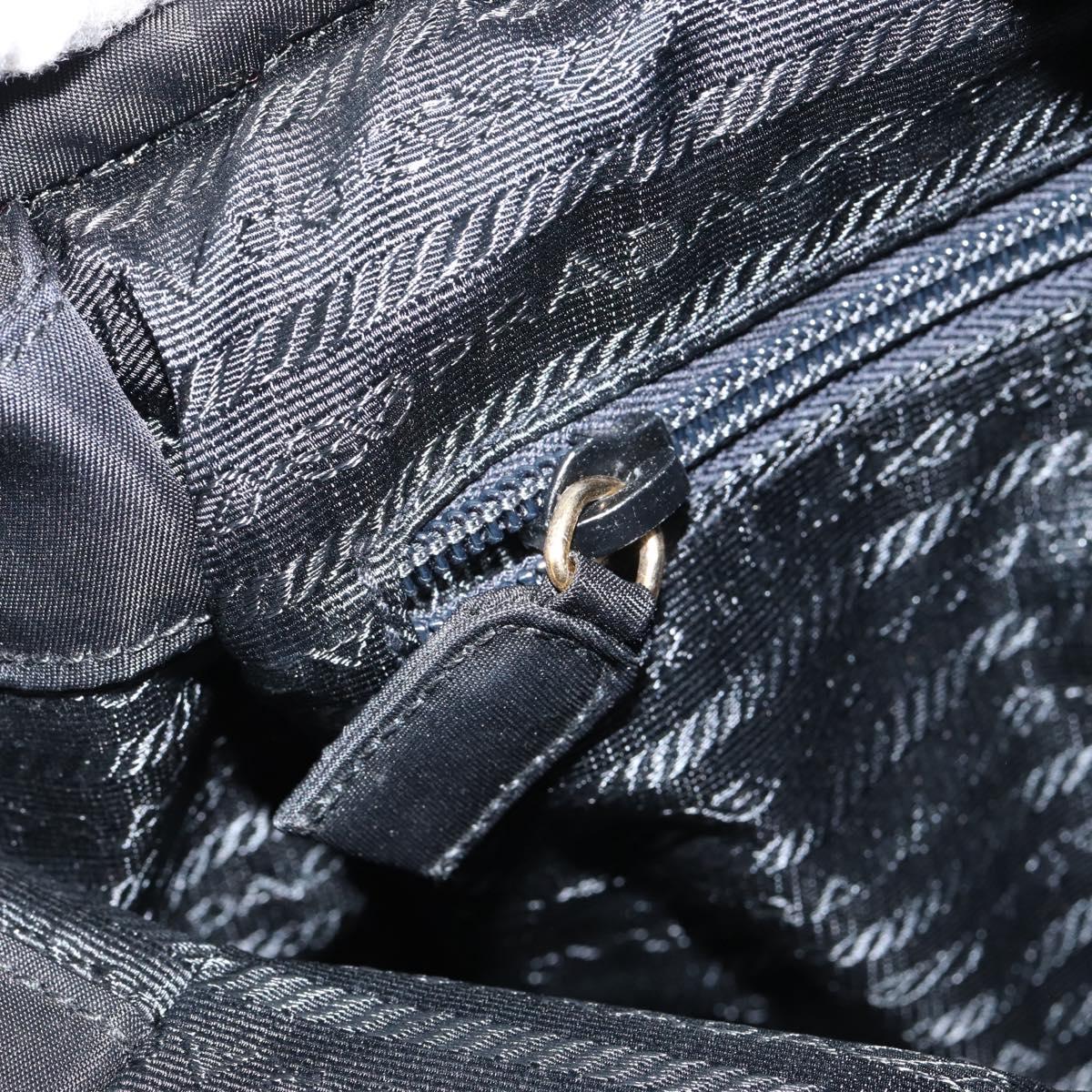 PRADA Hand Bag Nylon Black Gold Auth yk19626