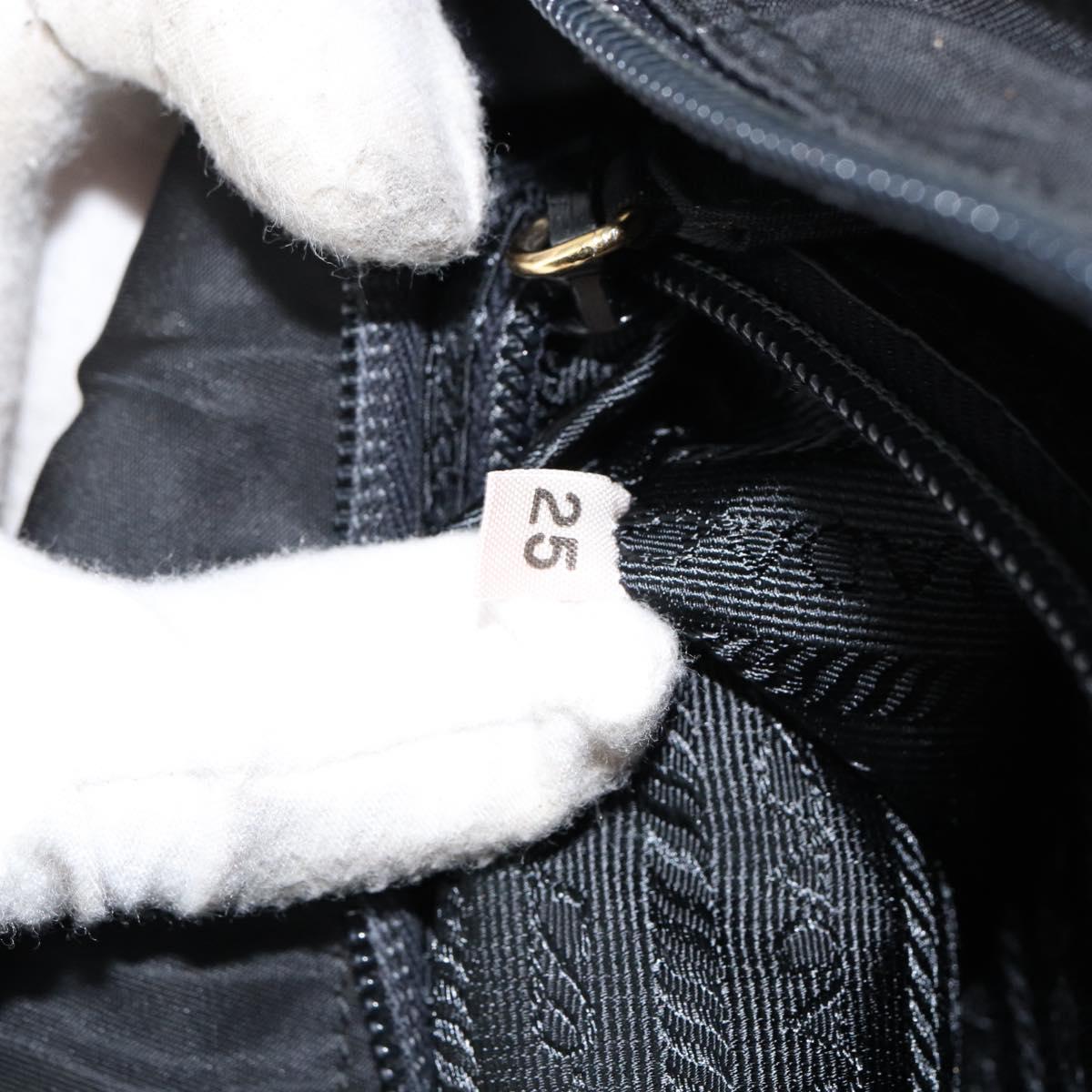 PRADA Hand Bag Nylon Black Gold Auth yk19626