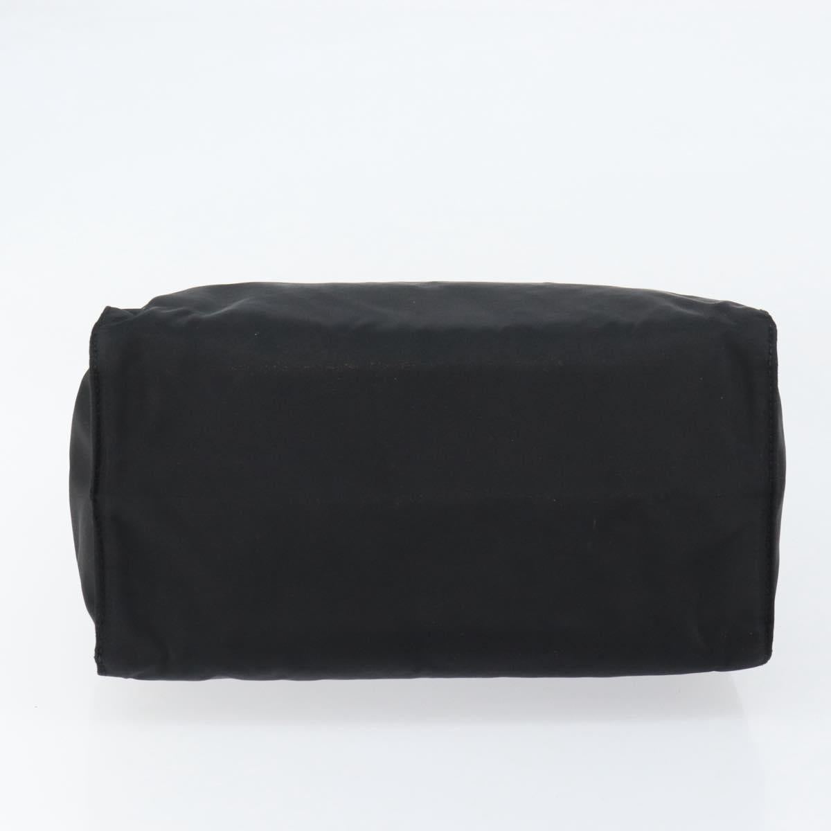 PRADA Hand Bag Nylon Black Gold Auth yk19626