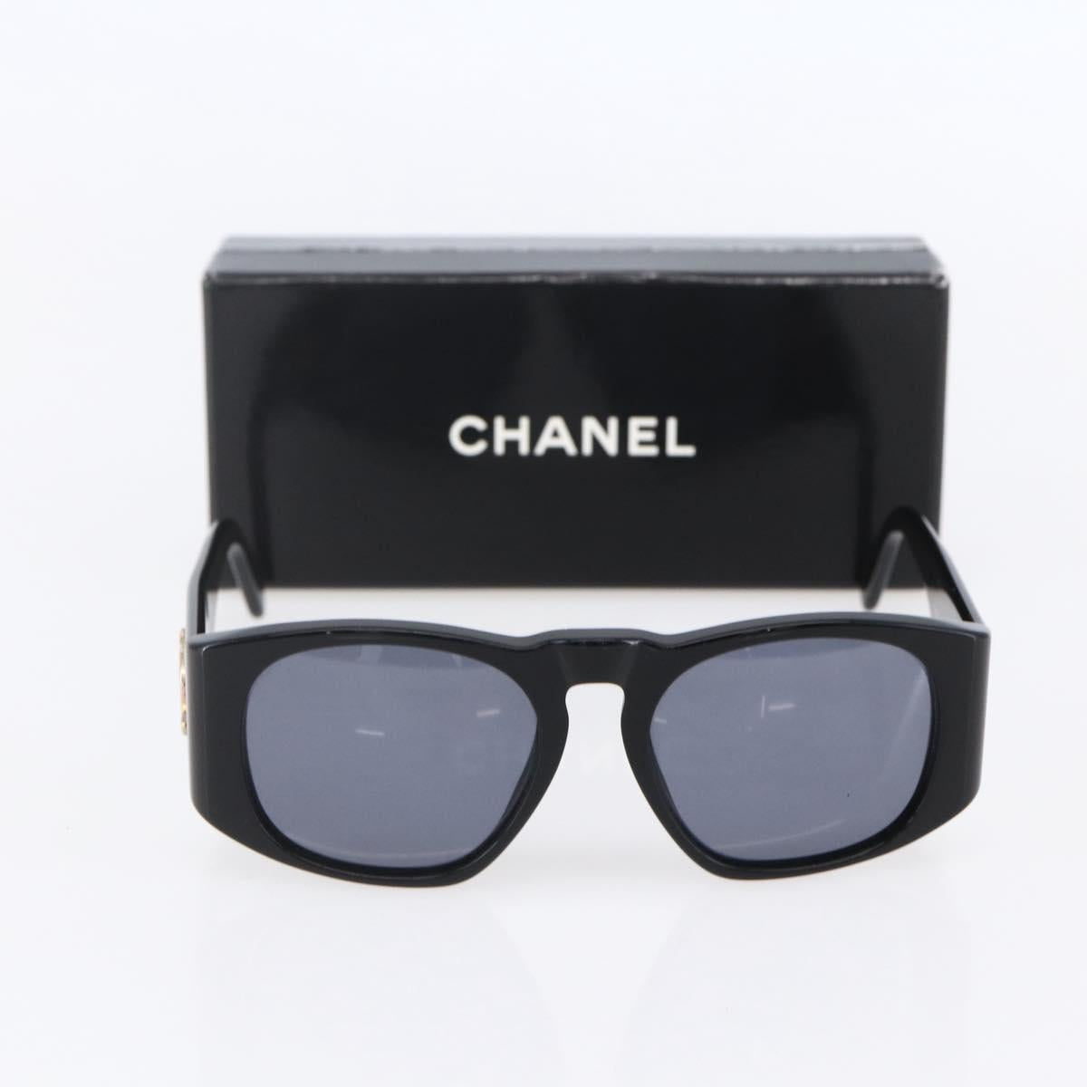 CHANEL Sunglasses Plastic Black CC Auth yk19628