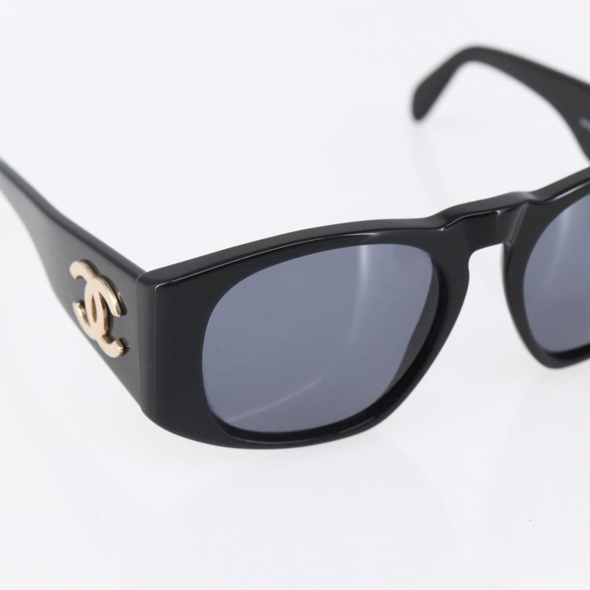 CHANEL Sunglasses Plastic Black CC Auth yk19628