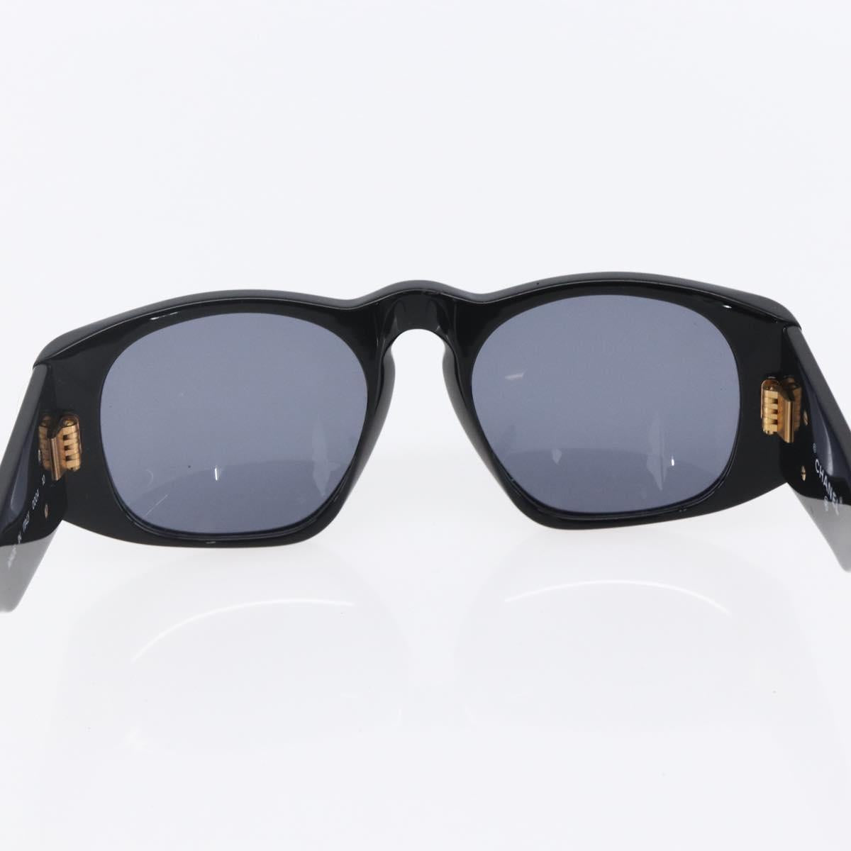 CHANEL Sunglasses Plastic Black CC Auth yk19628