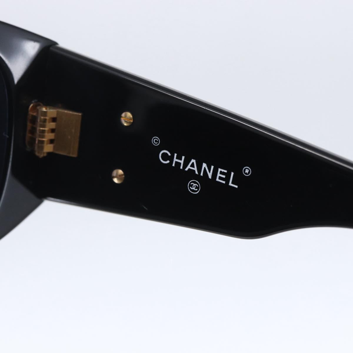 CHANEL Sunglasses Plastic Black CC Auth yk19628