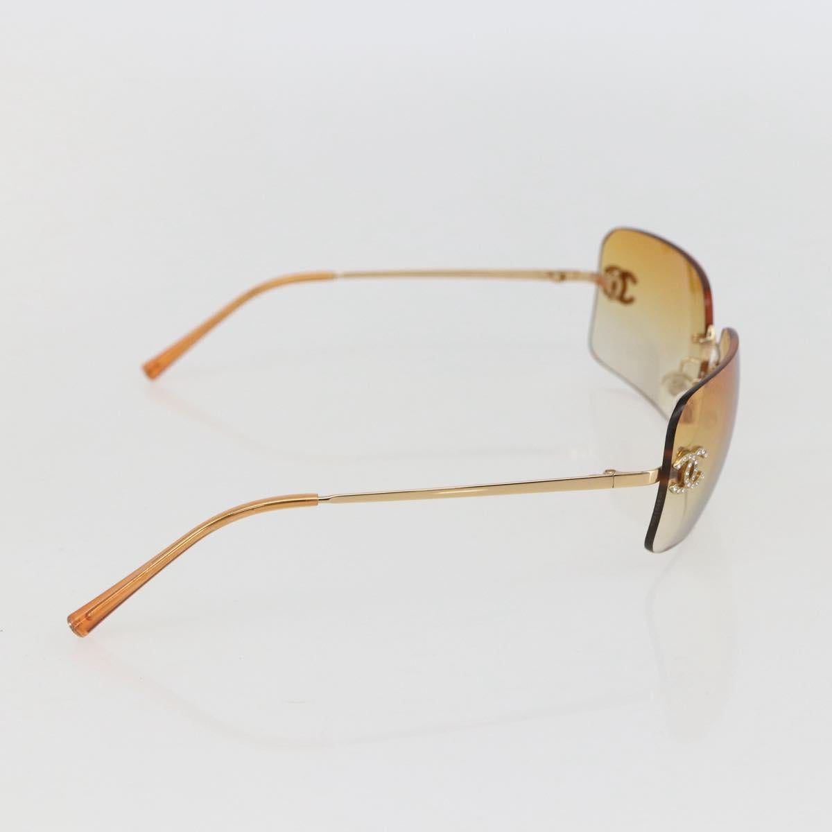 CHANEL Sunglasses metal Orange CC Auth yk19634V