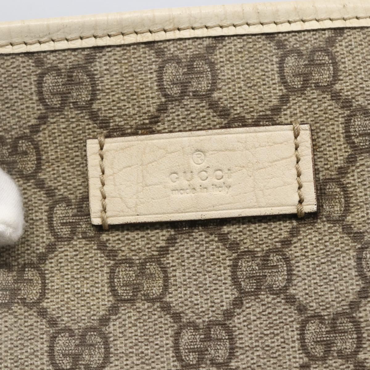 GUCCI GG Supreme Tote Bag PVC Beige Silver 114595 Auth yk19636