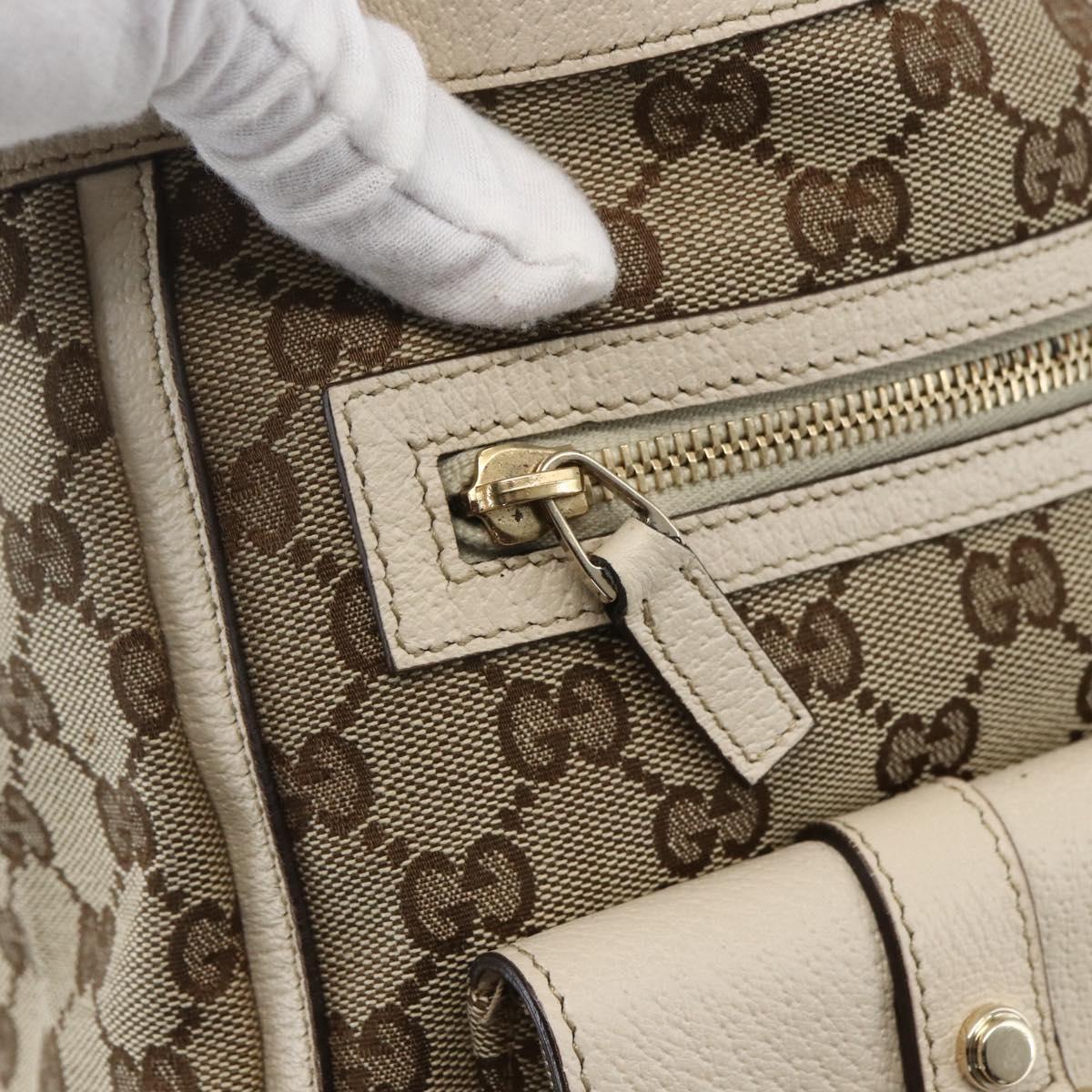 GUCCI GG Canvas Abbey Tote Bag Beige Gold 146247 Auth yk19639V