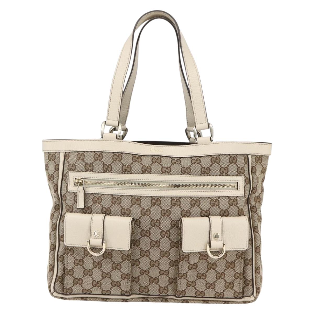 GUCCI GG Canvas Abbey Tote Bag Beige Gold 146247 Auth yk19639V